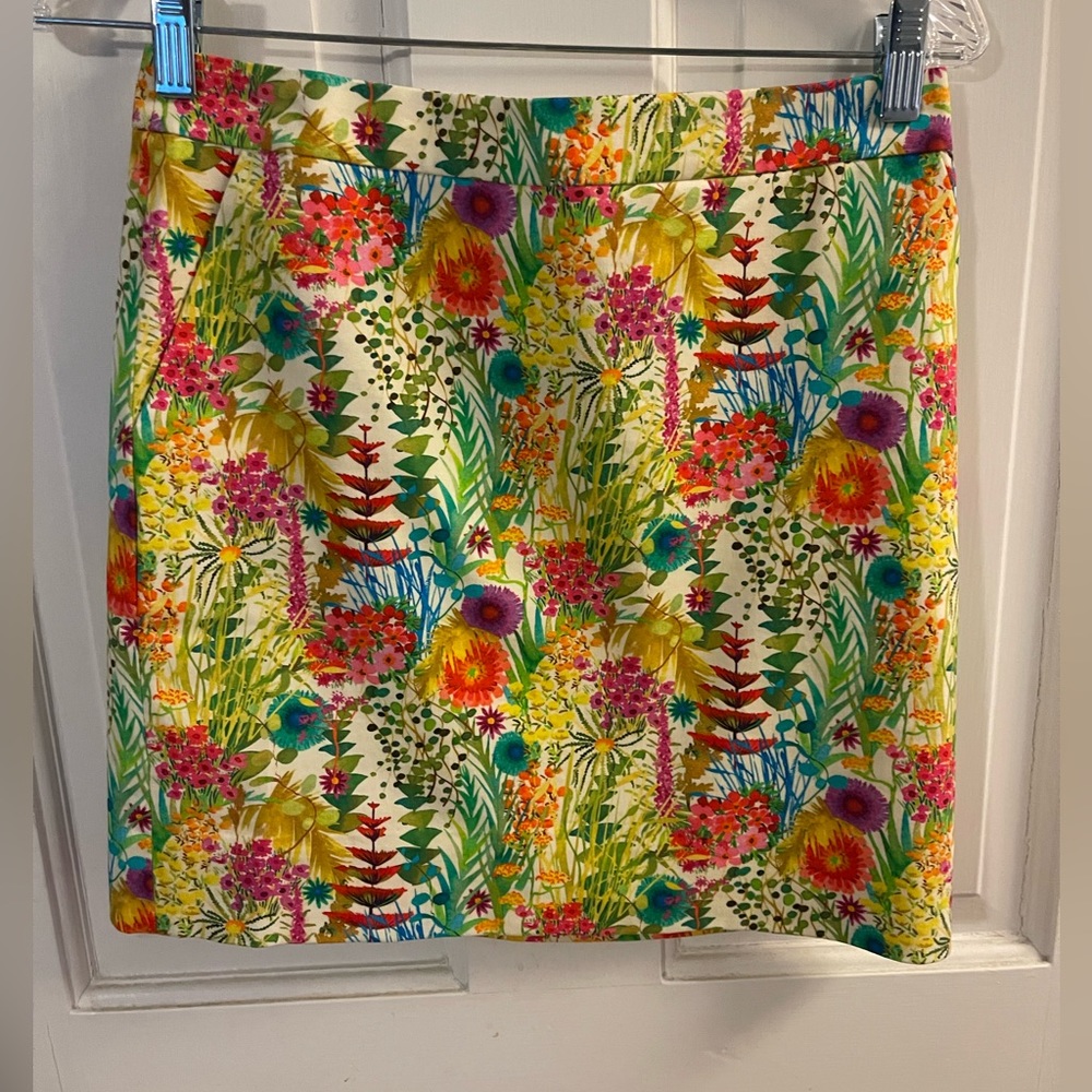 J Crew liberty print cotton mini skirt - size 0 - like new - with tags.